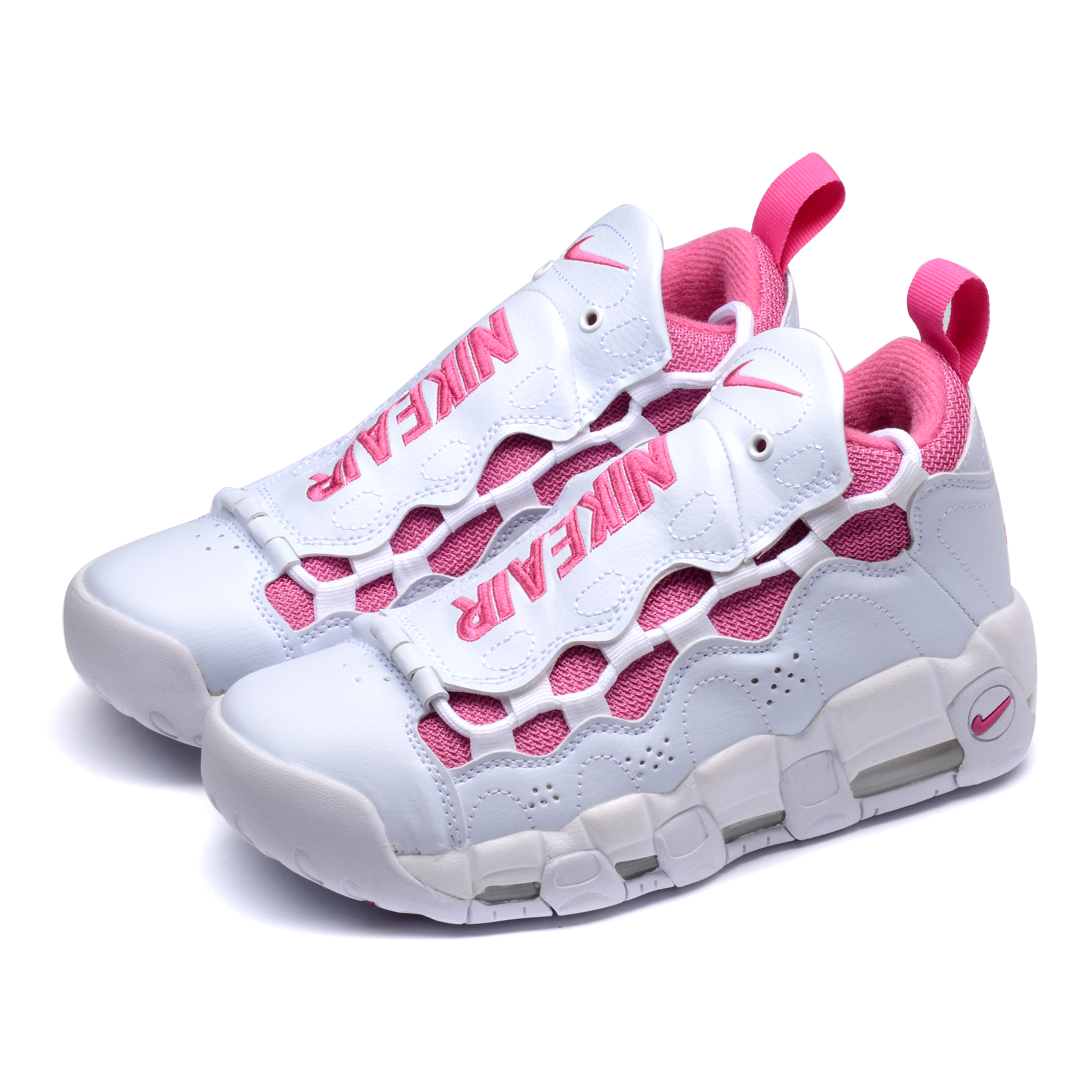 Men Nike Air More Money QS White Pink Lover Shoes